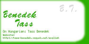 benedek tass business card